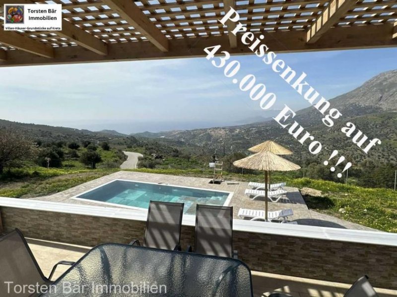 Saktouria Kreta Saktouria Villa ebenerdig mit Meerblick und priv. Pool Haus kaufen